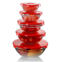 Haonai popular bulk 5pcs glass bowl set